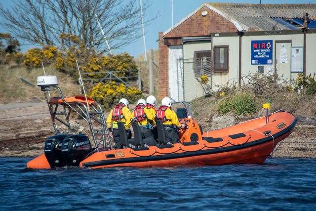 The rescuers returning to Findhorn Marina. Picture by Morven Mackenzie