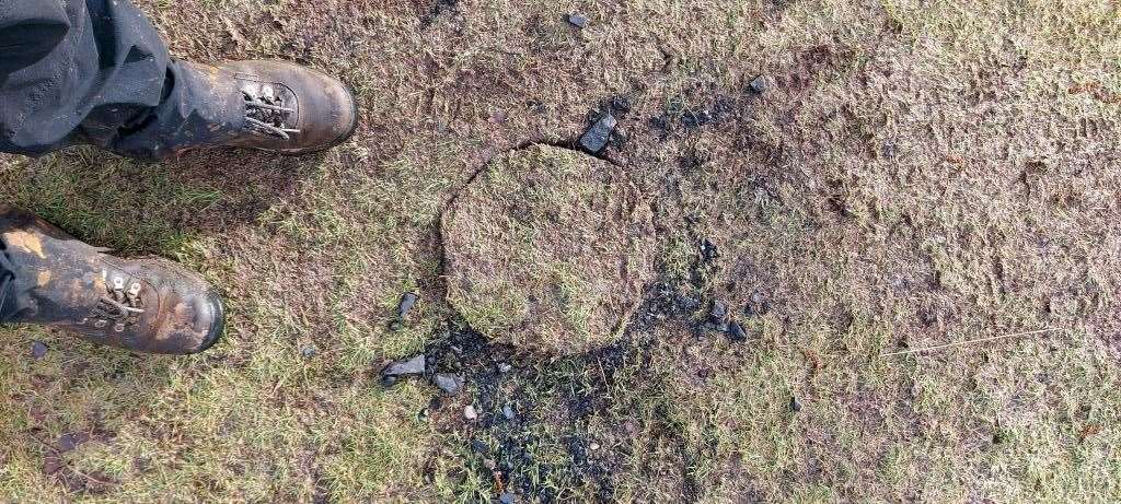 A large number of holes were found on the site (Historic Environment Scotland/PA)