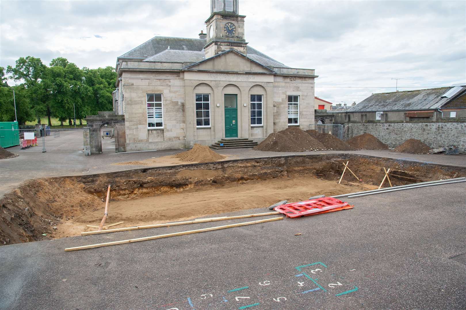 Construction work continues in the playground area of Forres' Anderson's Primary School over the summer break...Picture: Daniel Forsyth..