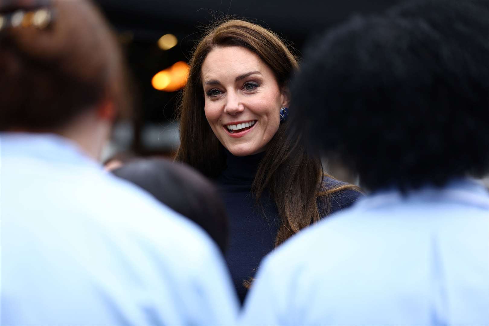 Kate also chatted to staff during her visit (Hannah McKay/PA)