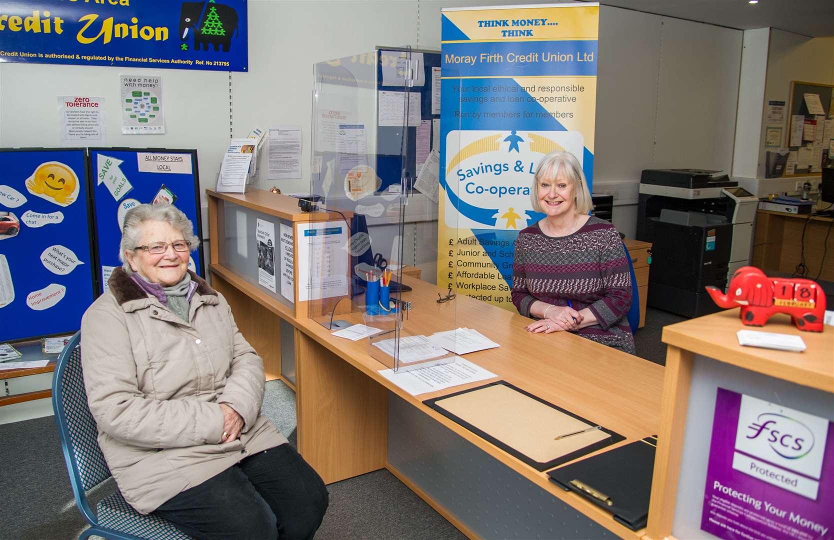 Member Anne Mackenzie (left) talking to volunteer Sue Hellon about the varied services.