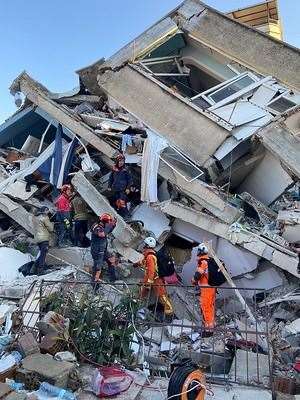 The teams says ‘every second is crucial’ in finding survivors of the earthquake (UK Government/PA)
