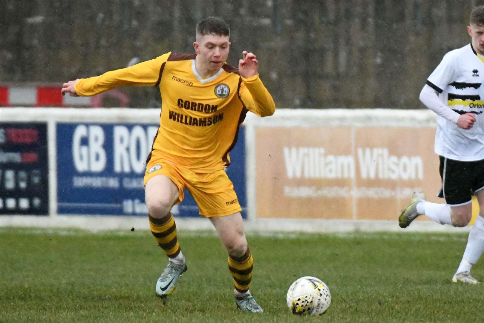 Craig Mackenzie, Forres Mechanics, bagged a double in the 3-1 win. Picture: James Mackenzie