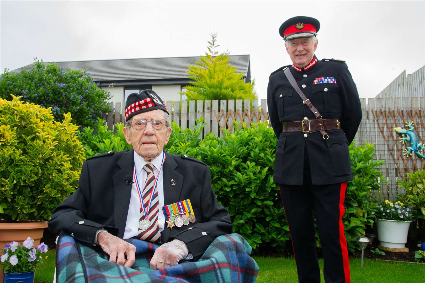 Donald Smith with Lord Lieutenant of Moray Seymour Monro. Picture: Daniel Forsyth..