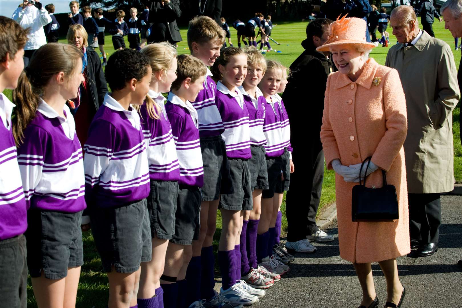 The Queen during a visit to the school in 2010 to open a new sports hall.