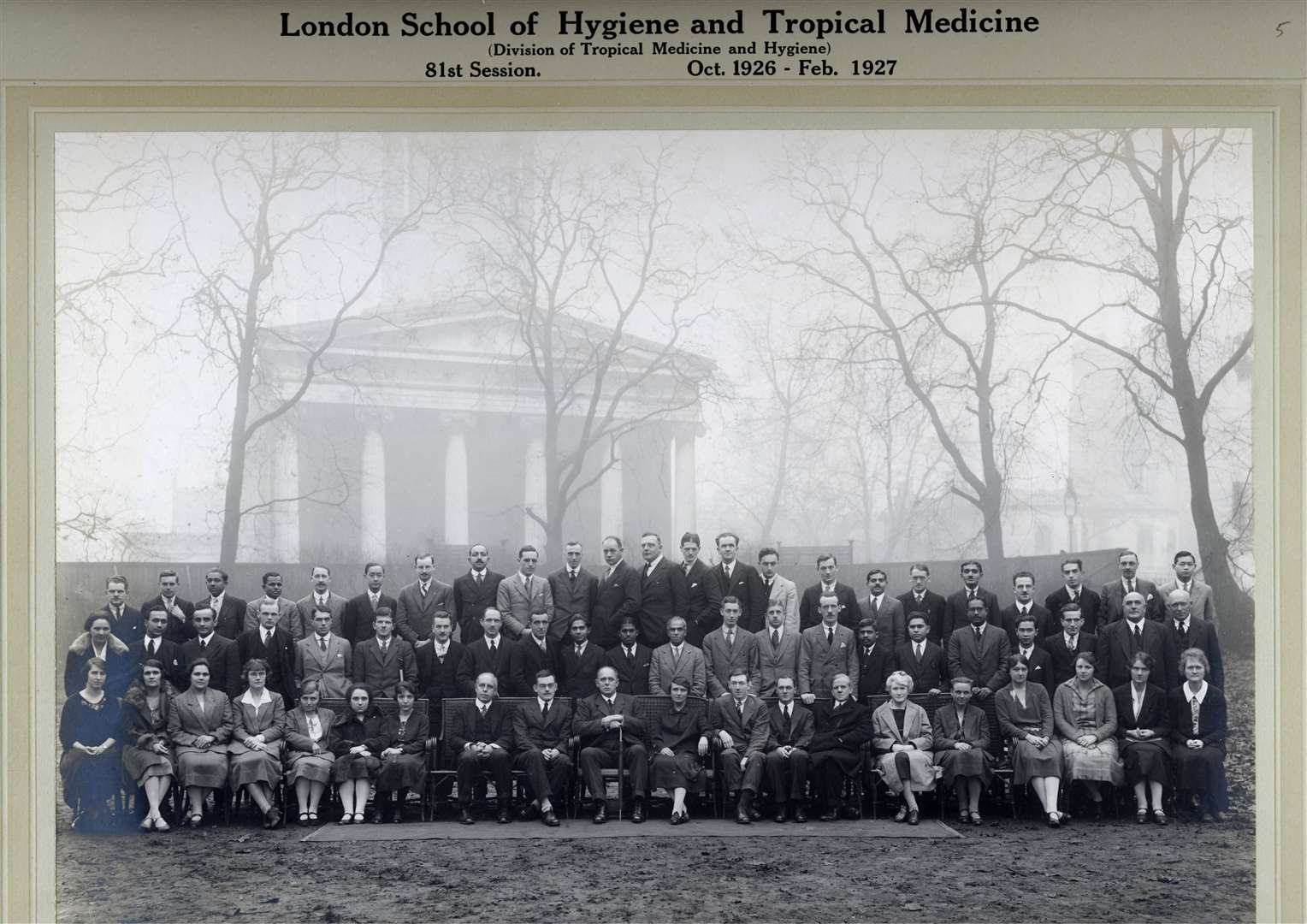 Members of the London School of Tropical Medicine in 1927, including Dr Chisholm, front row, ninth from the right.