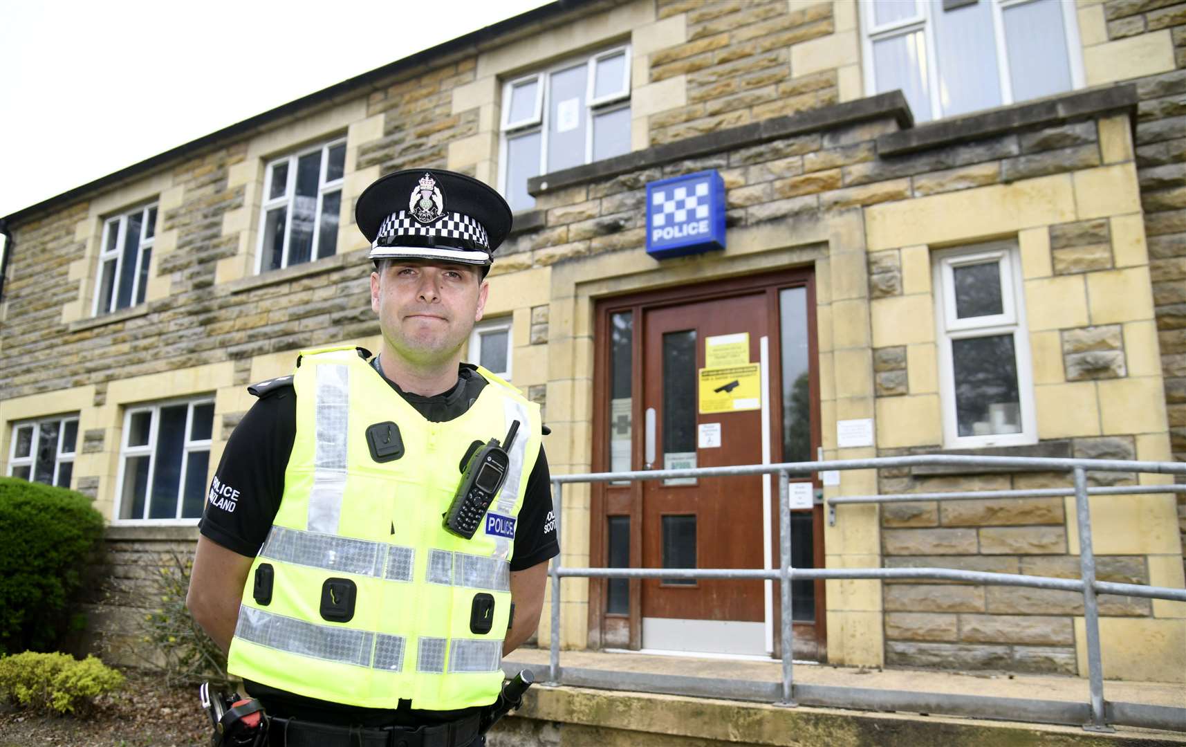 Forres Police Inspector Andrew Meikleham at the station on Victoria Road.