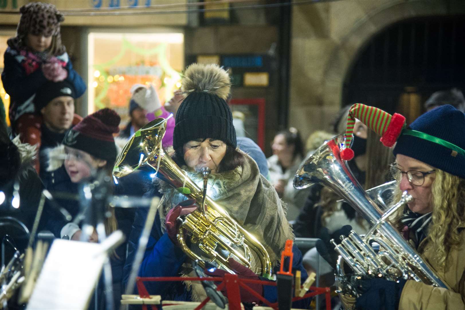 Elgin City Band entertained with Christmas standards.
