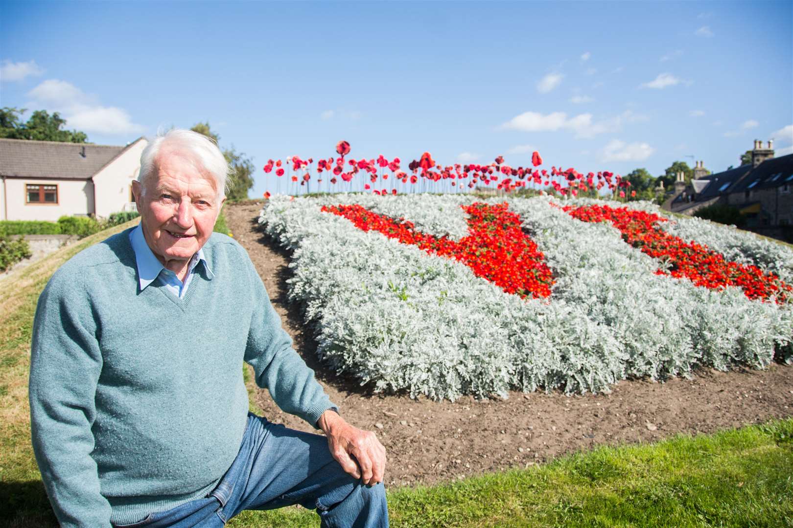The memorial flower bed Bob created at Market Green.