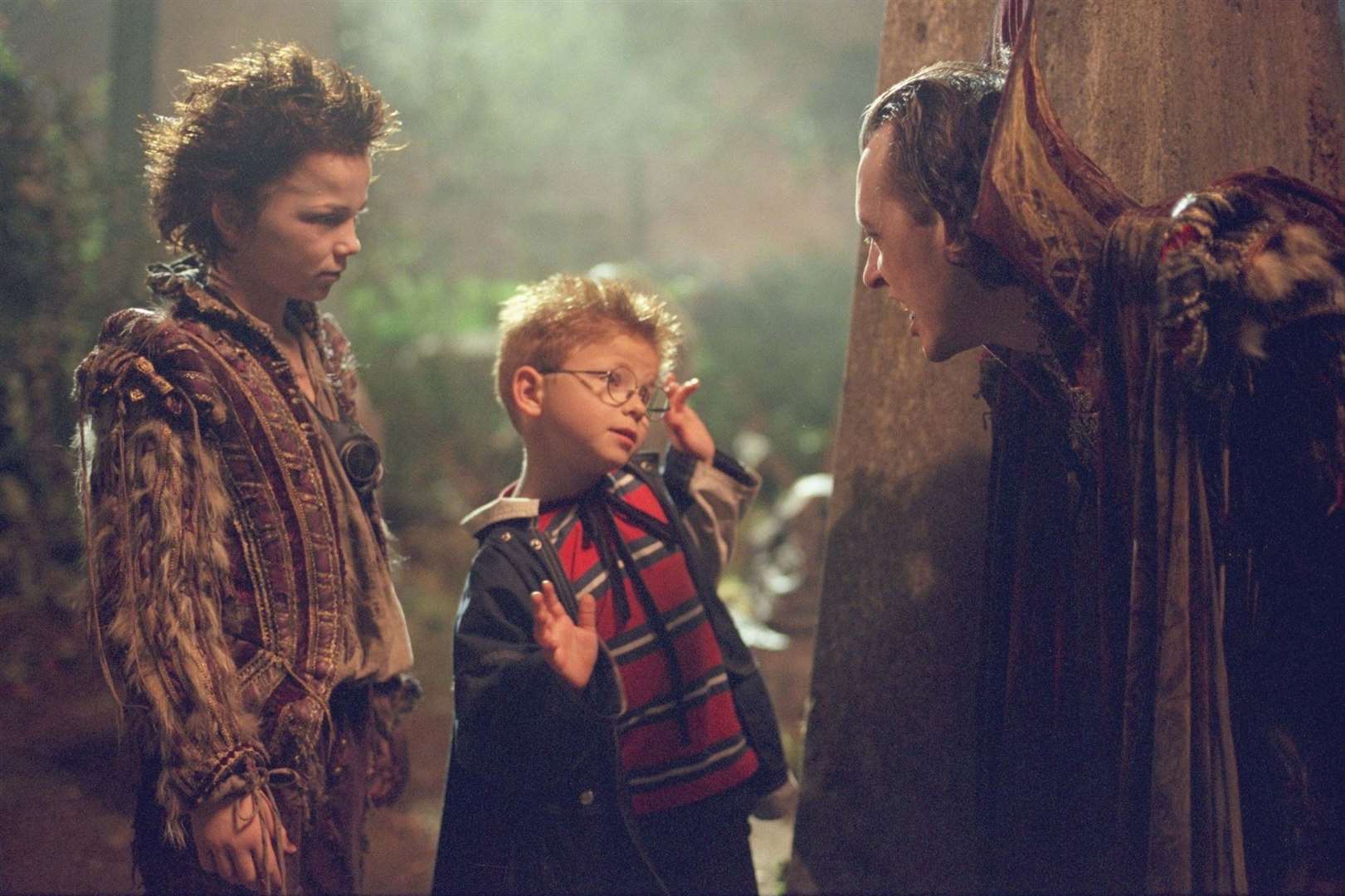 A scene from The Little Vampire featuring Richard E. Grant and Jonathan Lipnicki.