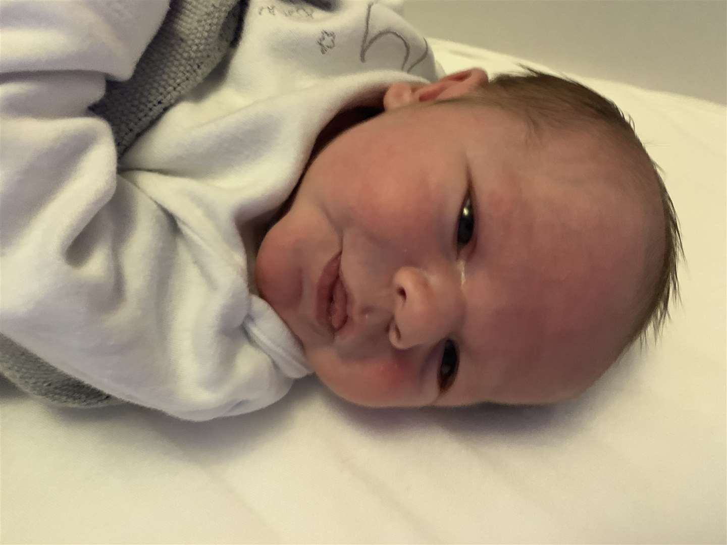 Little Noah Stuart Miles, the first Moray baby born on Christmas Day, 2020.