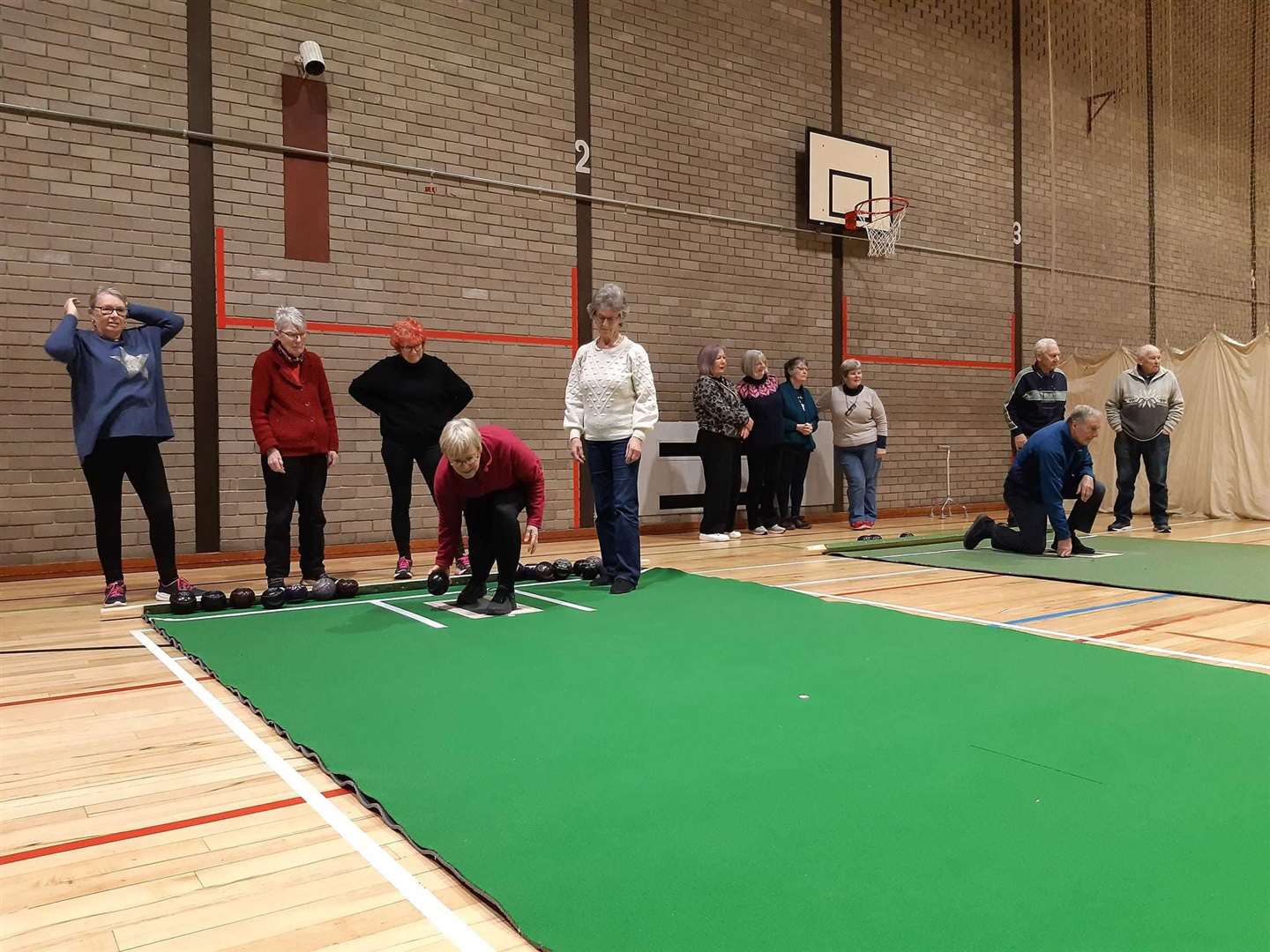 Indoor bowls at Forres House.