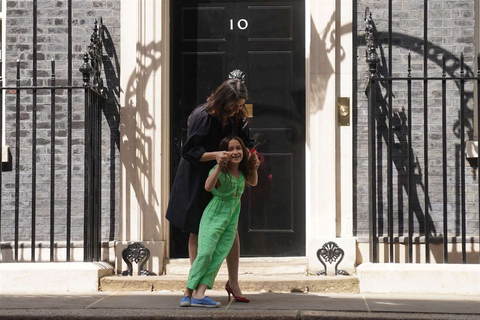 Ms Zaghari-Ratcliffe with her daughter Gabriella leaving 10 Downing Street (Victoria Jones/PA)