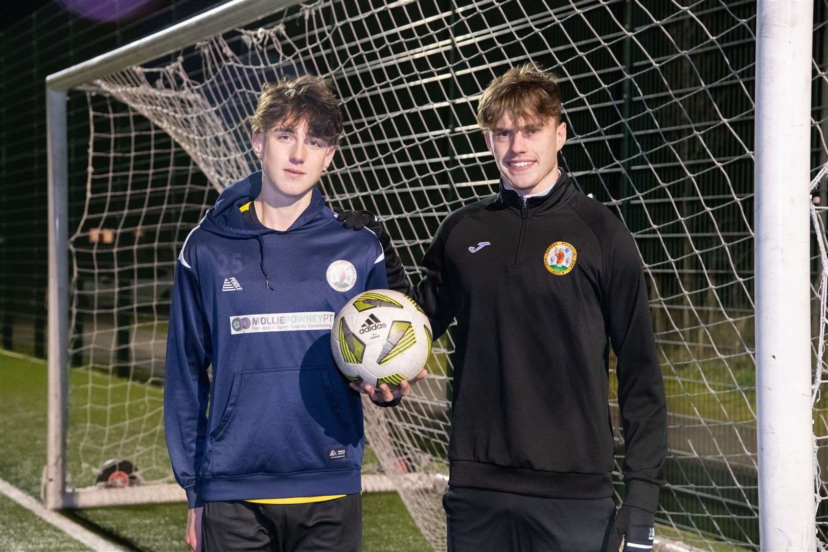Forres Mechanics' Luca McCullie (left) and Conor McKay. ..Picture: Daniel Forsyth..