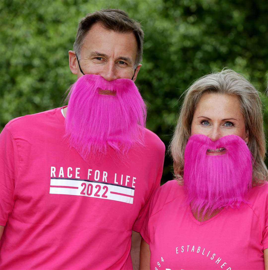 Jeremy Hunt and Angela Richardson will take part in Cancer Research UK’s Race for Life this summer (Cancer Research UK/PA)