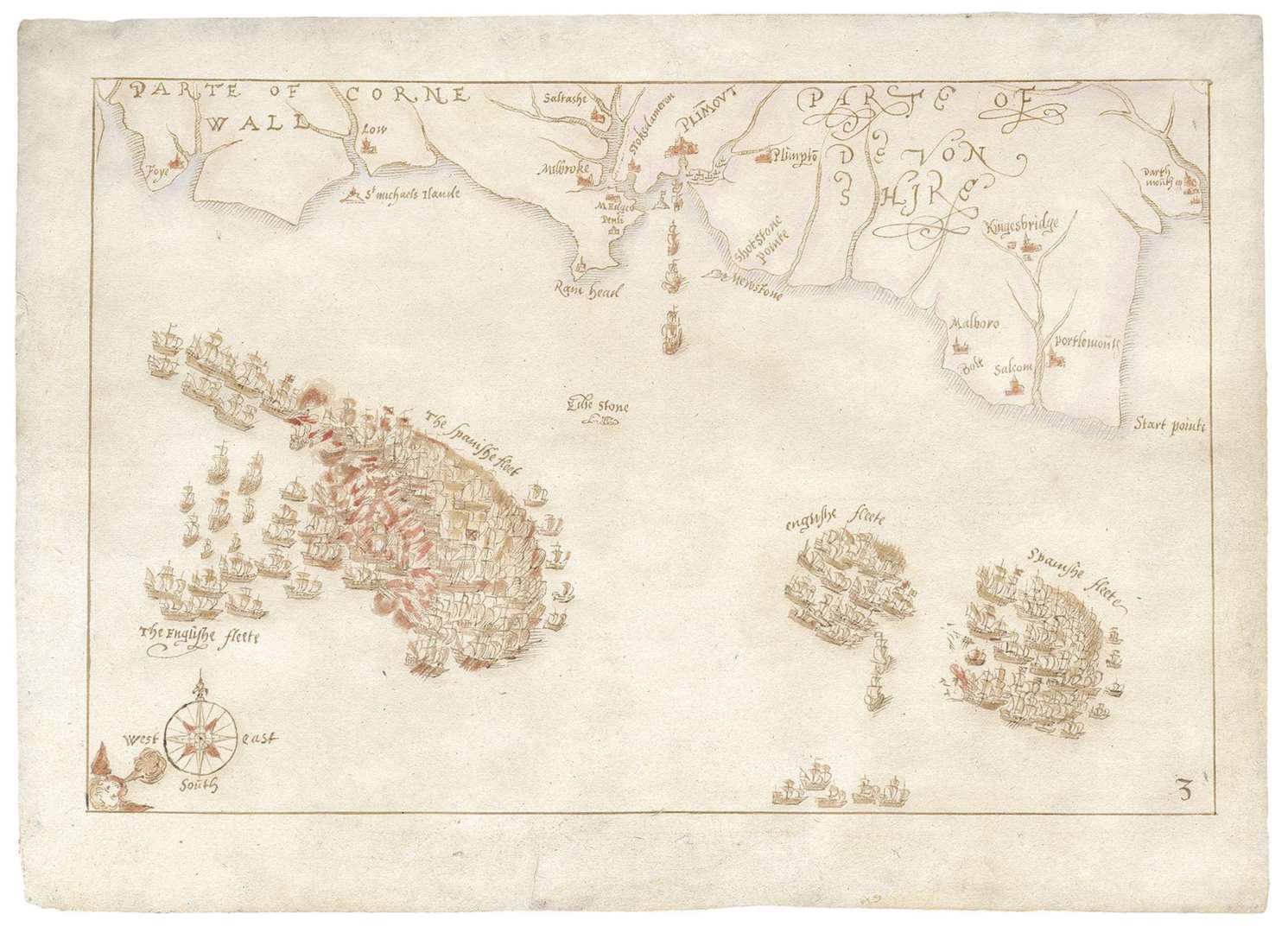 One of a collection of rare maps charting the defeat of the Spanish Armada, which are at risk of leaving the UK (DCMS/PA)
